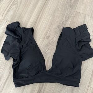 Chic Black Ruffle Bikini Top
